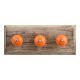 Orange Black Crackle Ceramic Wooden Hooks